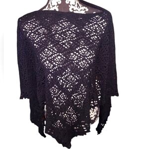 NWT Bijoux Terner Crochet Acrylic Poncho